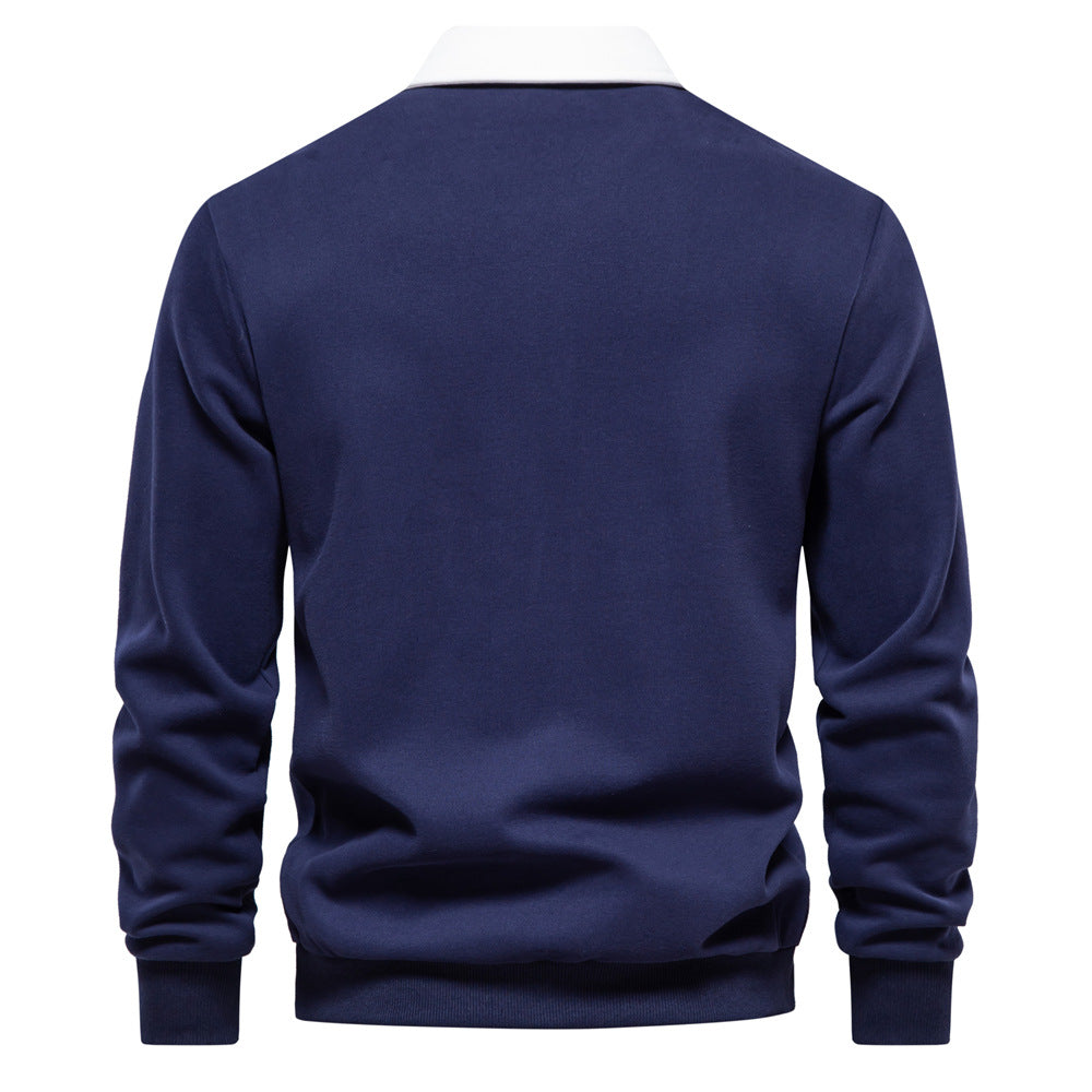 XAKXX 2025 popular New Autumn Long Sleeve Polo Neck Sweater Trend Popularan Size Hot Trade Men's Sweater High-quality Casual Versatile Men