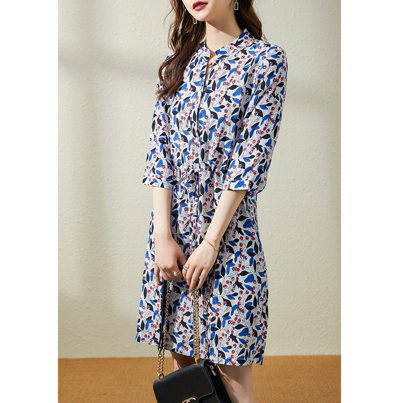 2025 Platycodon short-sleeved medium and long mulberry silk skirt summer new silk dress temperament women's clothing