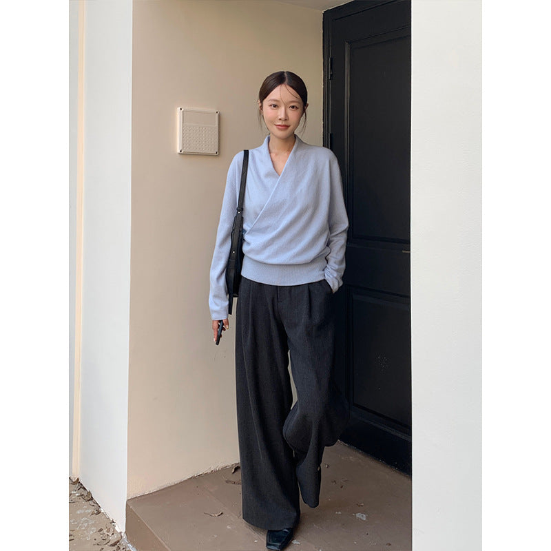 2025 Merino full wool sweater popular autumn and winter Korean version of gentle skin-friendly soft waxy sweater women M9264