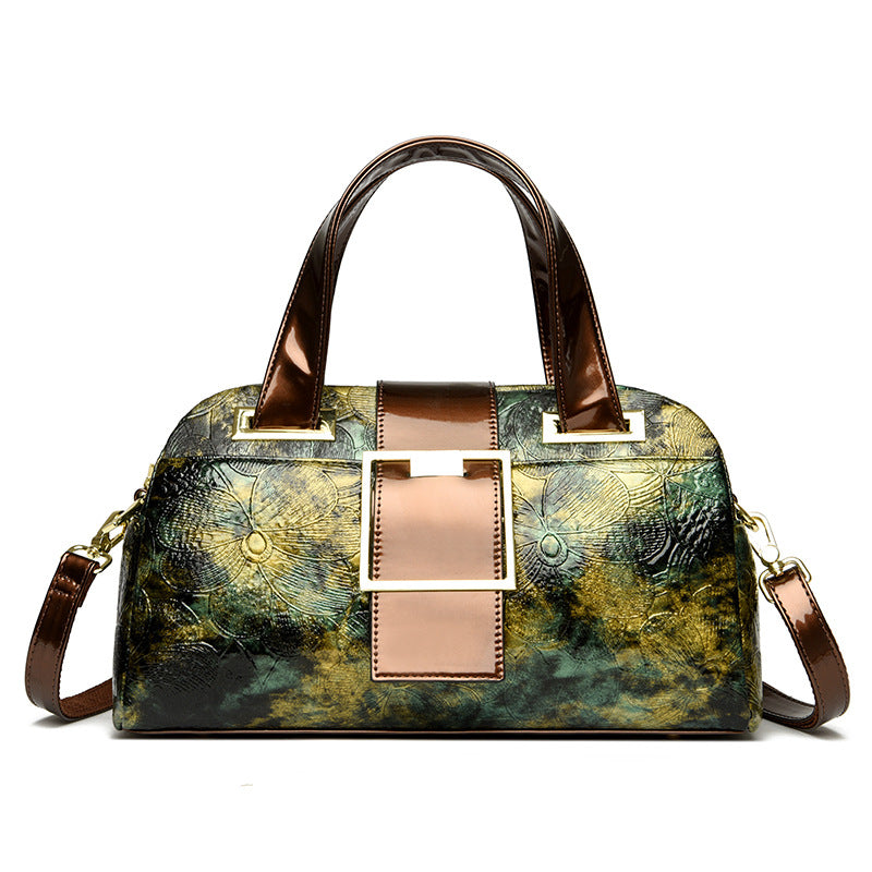 Bag popular autumn new fashion Boston bag inkjet printing handbag high-end large-capacity messenger bag