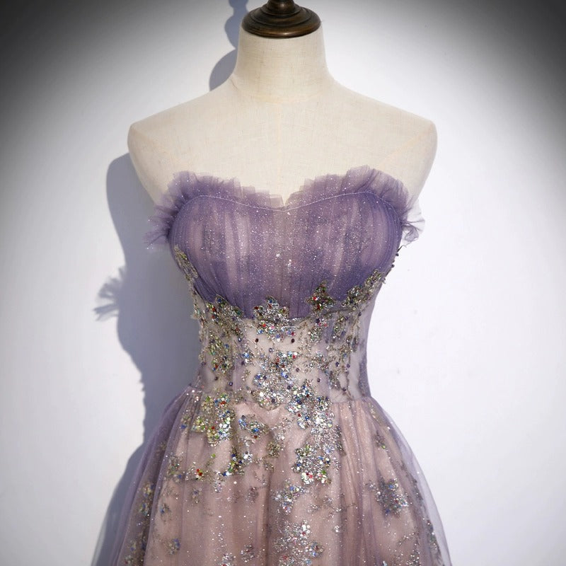 2025 Tube top evening dress women's popular autumn new fashion trend annual meeting host vocal art test dress