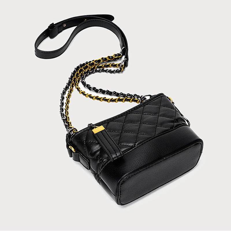 XAKXX 2025 Small bag women's Xiaoxiangfeng girls bag simple black stray chain bag versatile shoulder messenger bag