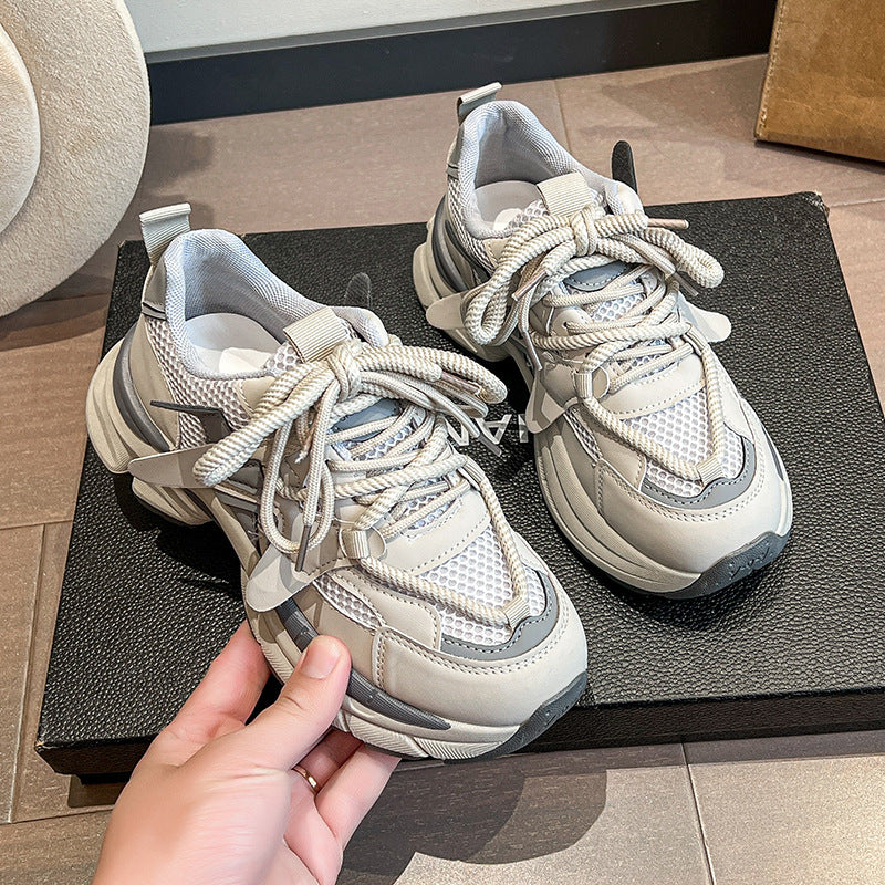 xakxx Free Shipping Summer New Ladies Dad Shoes Thick Sole Increased Slim Fit Women's Shoes All-Match Fashion Sneaker Women's Shoes