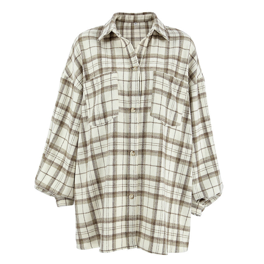 XAKXX New Classic retro loose fashion casual women's clothing autumn and winter 2025 versatile street style plaid jacket shirt women