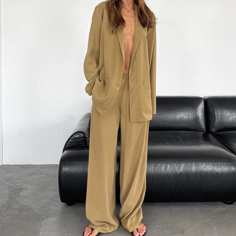 XAKXX 20252025 loose design belt lazy style fashion casual suit popular autumn and winter new niche two-piece women