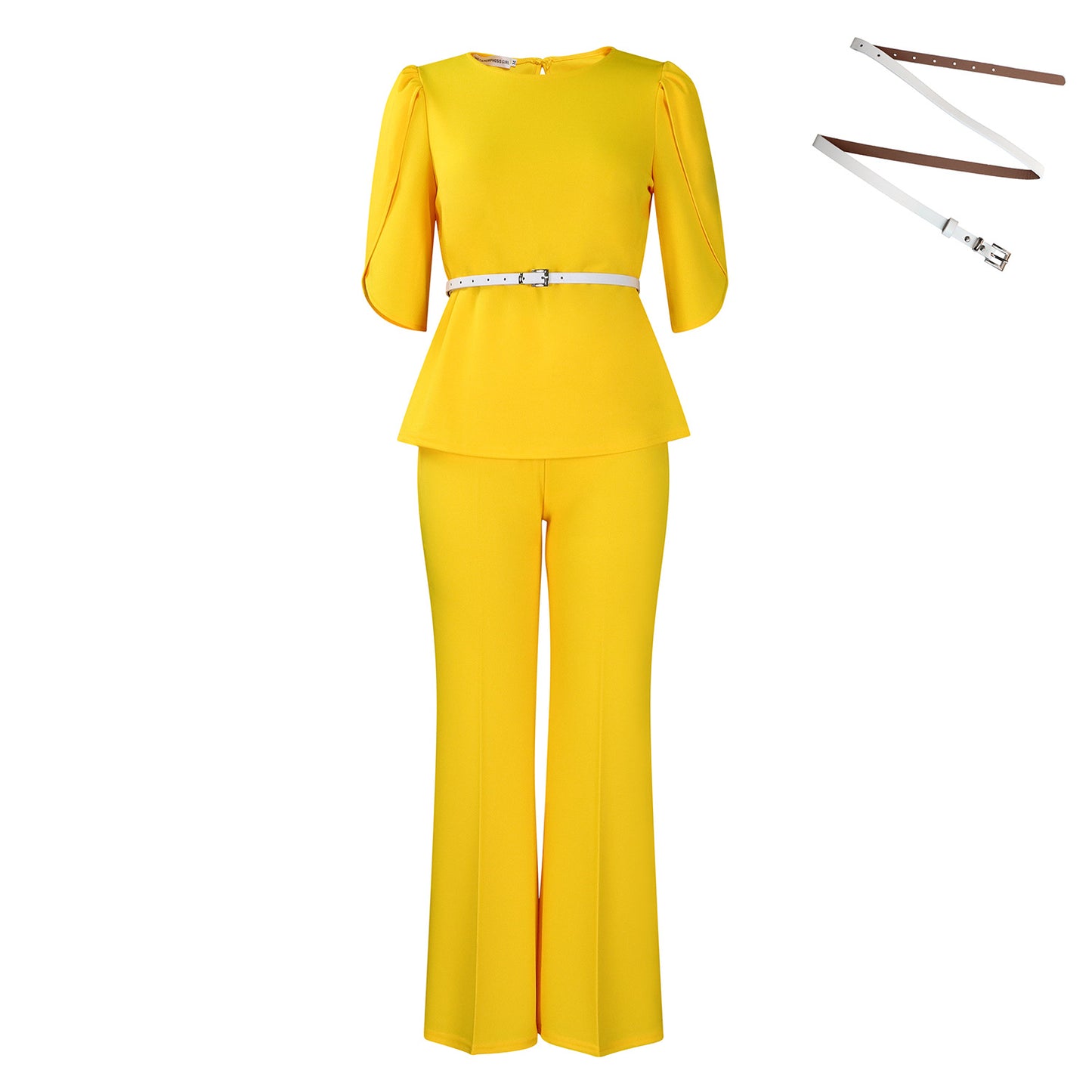 2025 D558 Popular trade women's clothing 2025 new fashion temperament elegant solid color top wide leg pants two-piece set 2025 suit