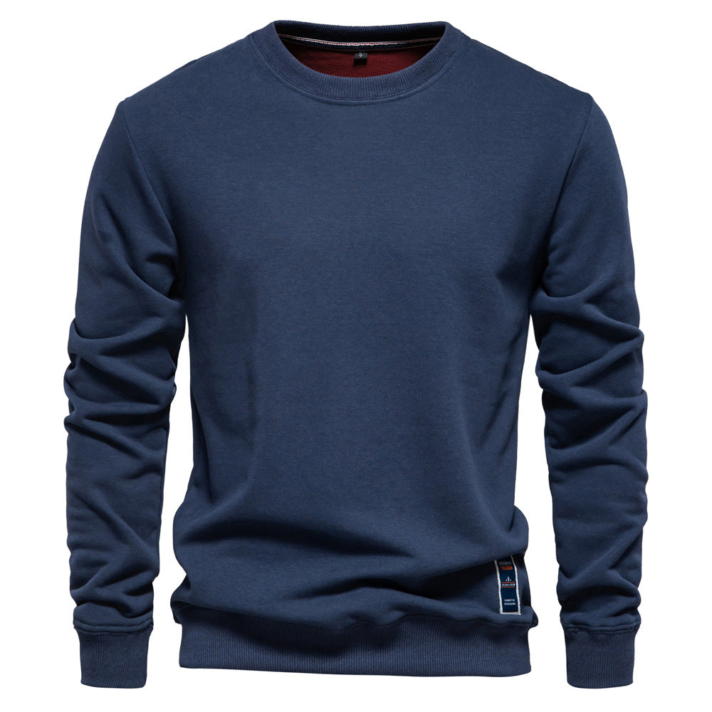 XAKXX 2025 popular autumn new Popularan size casual sweater Popular trade men's loose solid color round neck pullover trendy men's pullover