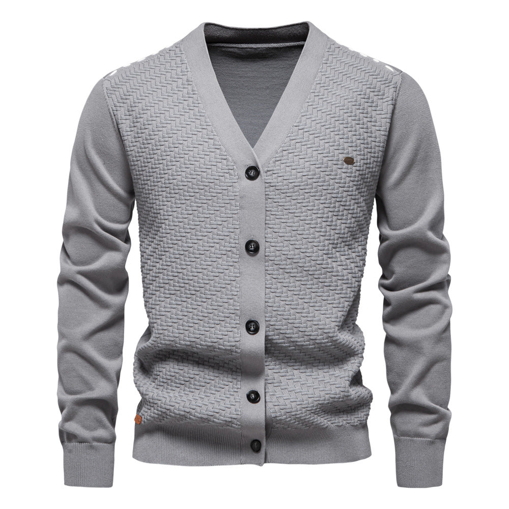 XAKXX 2025 popular autumn and winter new men's V-neck knitted sweater jacket Popularan size New cardigan slim trend men's sweater jacket