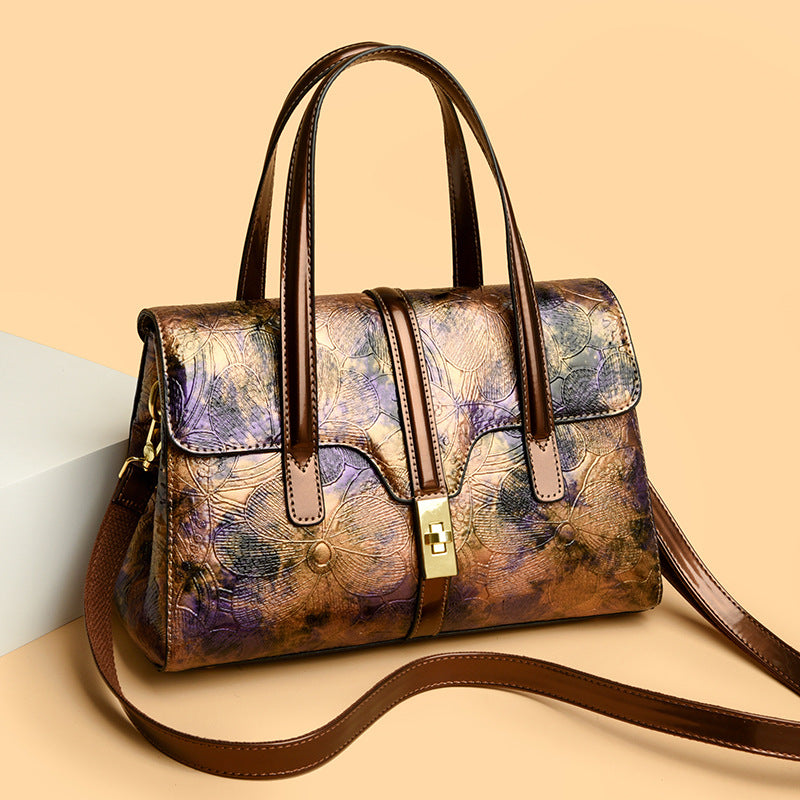 bag popular new printed handbag Boston pillow bag large capacity messenger bag retro shoulder bag