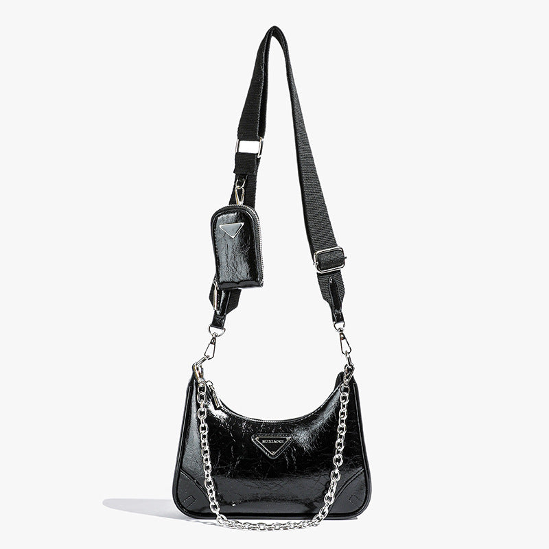 Hobo armpit bag popular new nylon waterproof messenger bag versatile handbag large capacity chain shoulder bag