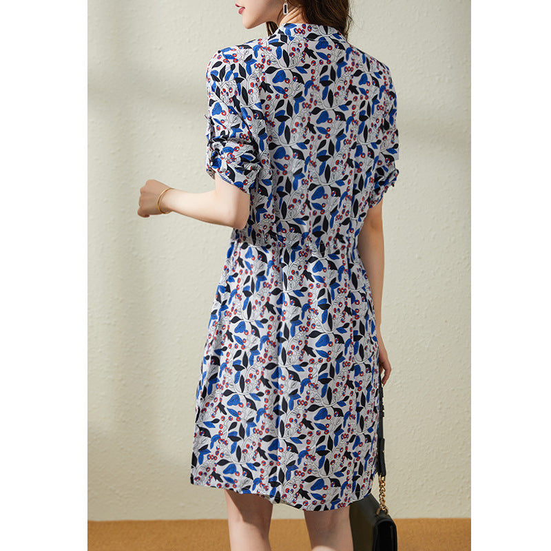 2025 Platycodon short-sleeved medium and long mulberry silk skirt summer new silk dress temperament women's clothing