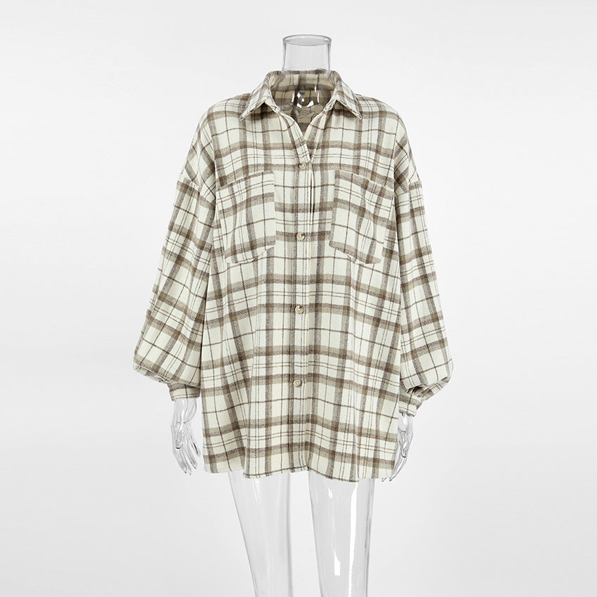 XAKXX New Classic retro loose fashion casual women's clothing autumn and winter 2025 versatile street style plaid jacket shirt women