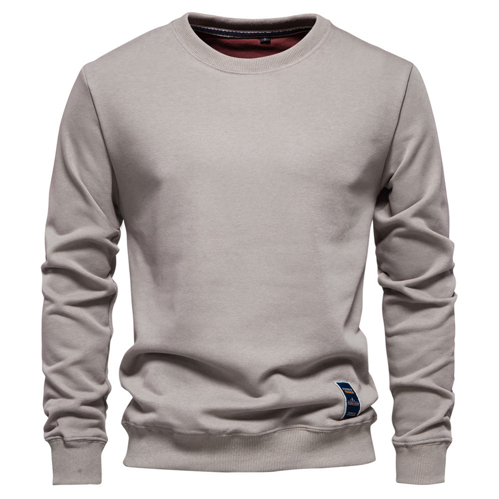 XAKXX 2025 popular autumn new Popularan size casual sweater Popular trade men's loose solid color round neck pullover trendy men's pullover