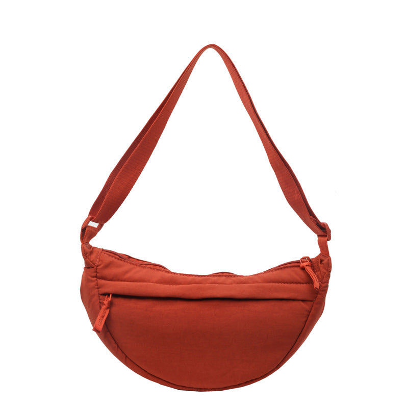 XAKXX 2025 Stylish soft and simple casual dumpling bag popular new versatile shoulder bag Japanese and Korean trend messenger bag