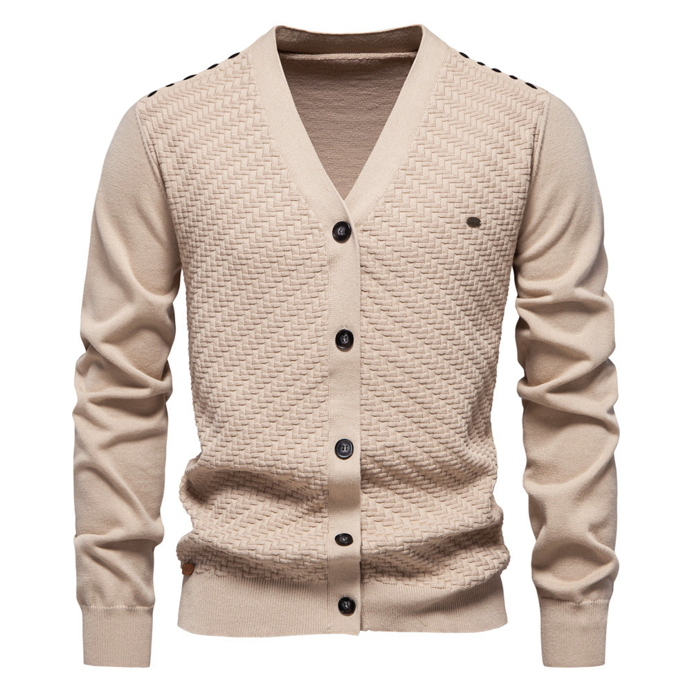 XAKXX 2025 popular autumn and winter new men's V-neck knitted sweater jacket Popularan size New cardigan slim trend men's sweater jacket