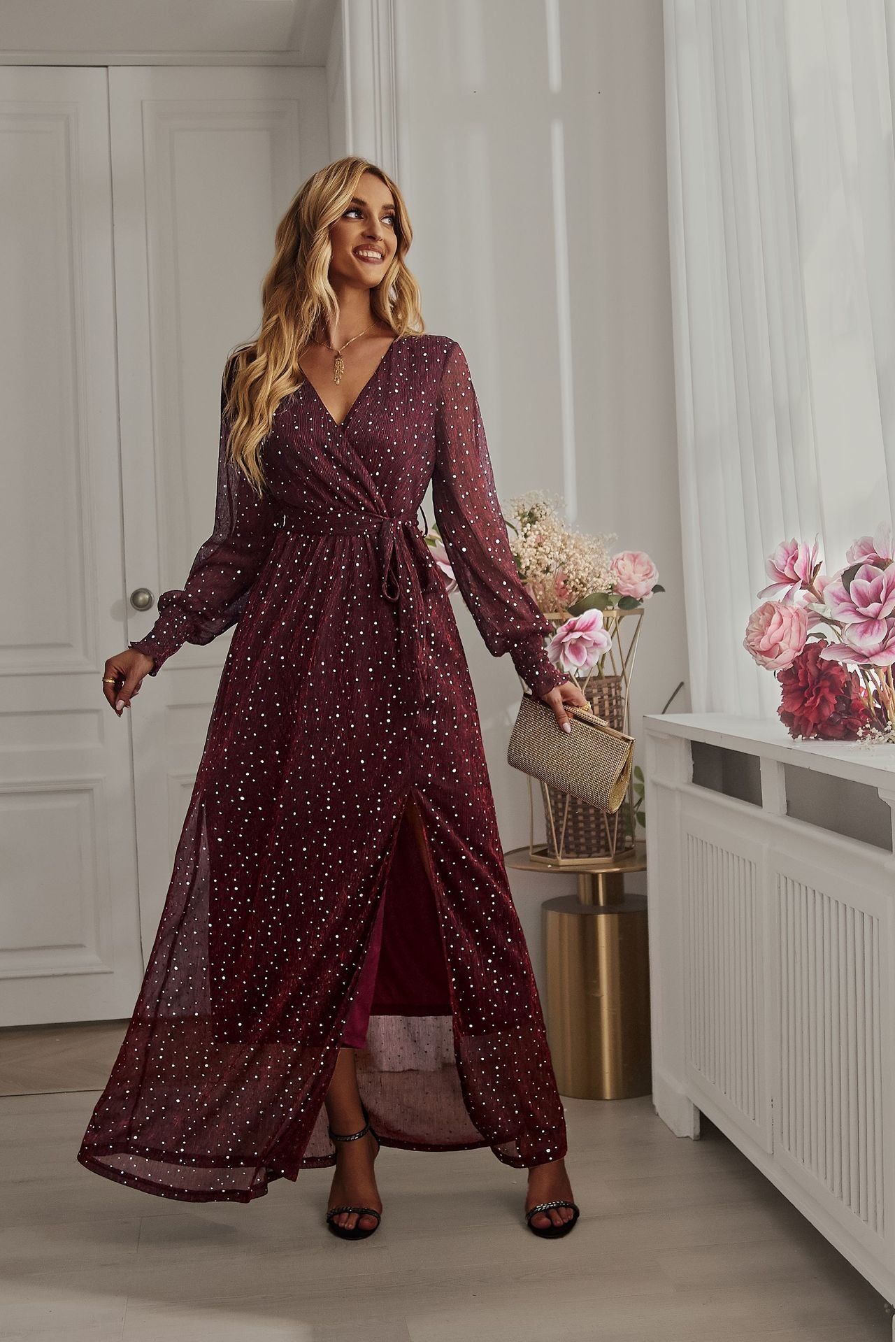 XAKXX Revival classic temperament dress 2025 export high-end party skirt split ends elegant women's light dress