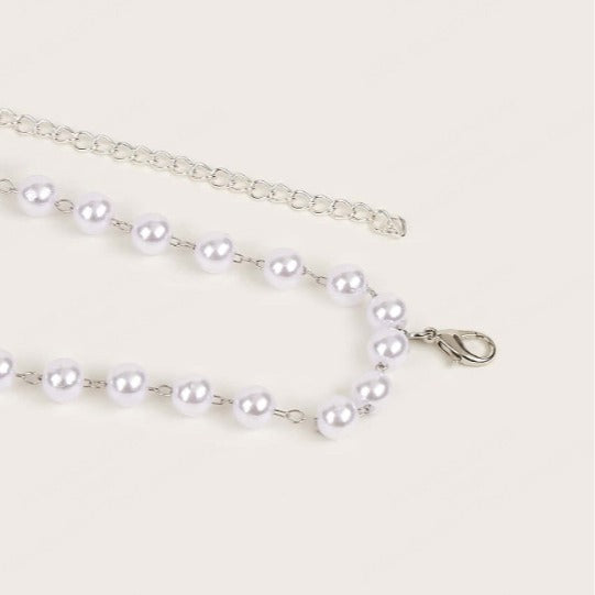 2957 2025 New hot-selling pearl chain waist chain double-layer waist chain exquisite trend side pendulum chain waist jewelry body chain