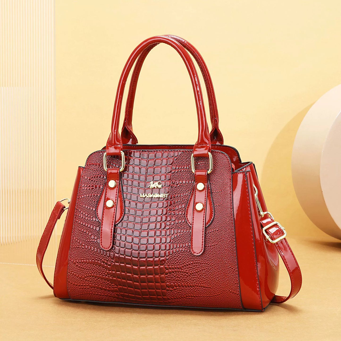 Bag Women New Fashion Versatile Crocodile Pattern Contrasting Color Large Capacity Handbag Temperament One Shoulder Crossbody Bag Women