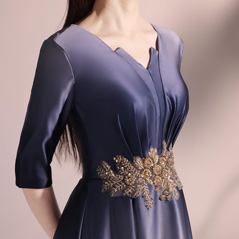 2025 Big choir performance costume female popular new red song competition costume recitation conductor evening dress long dress