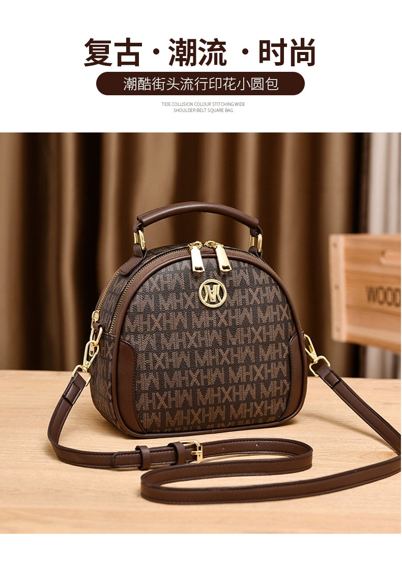 Bag Women New Trendy Fashion Women's Bag Crossbody Bag Popular Big Brand Portable Small Round Bag Printed Bag Women