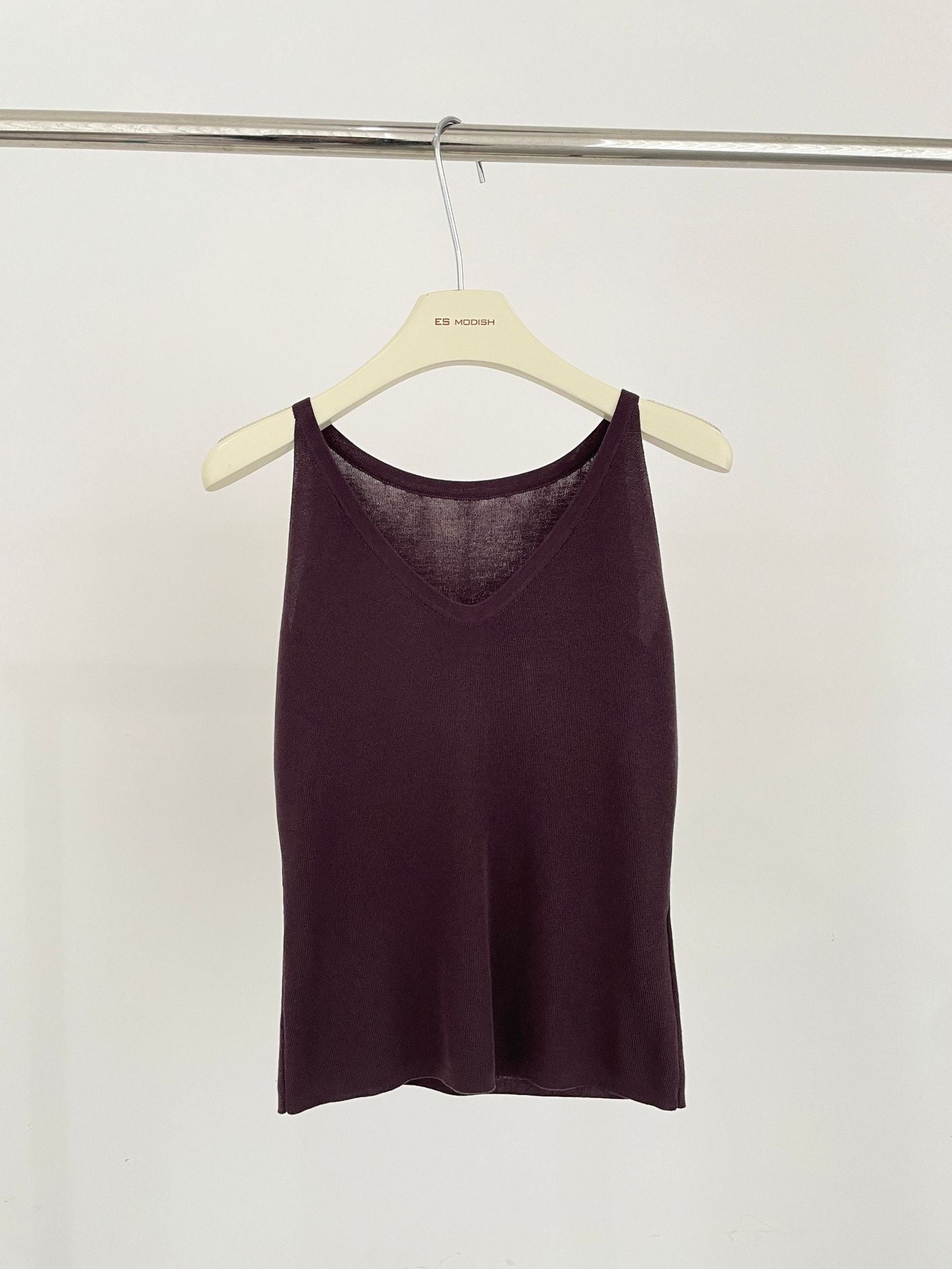 2025 ES MODISH spring new product basic versatile slim V-neck sling vest top with Tencel small vest inside