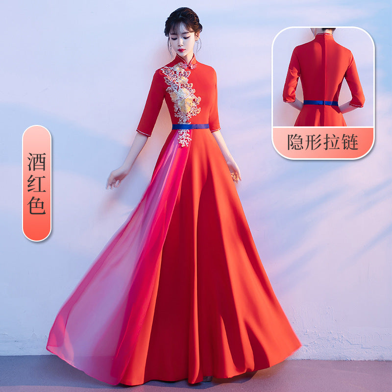 2025 Chorus performance costume women's long dress popular new adult solo stage performance costume conductor choir dress