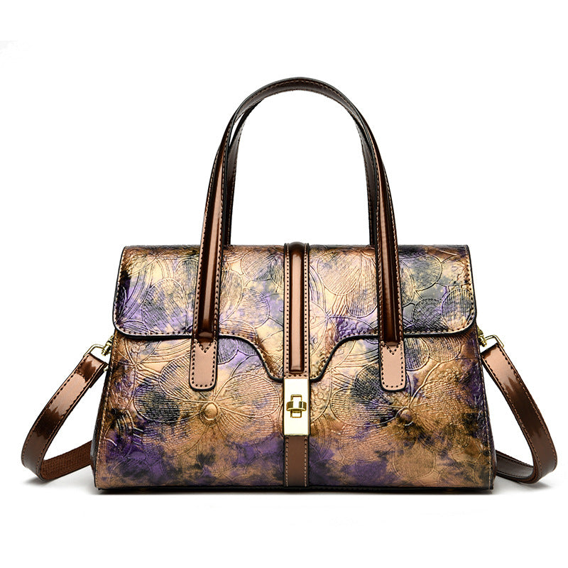 bag popular new printed handbag Boston pillow bag large capacity messenger bag retro shoulder bag