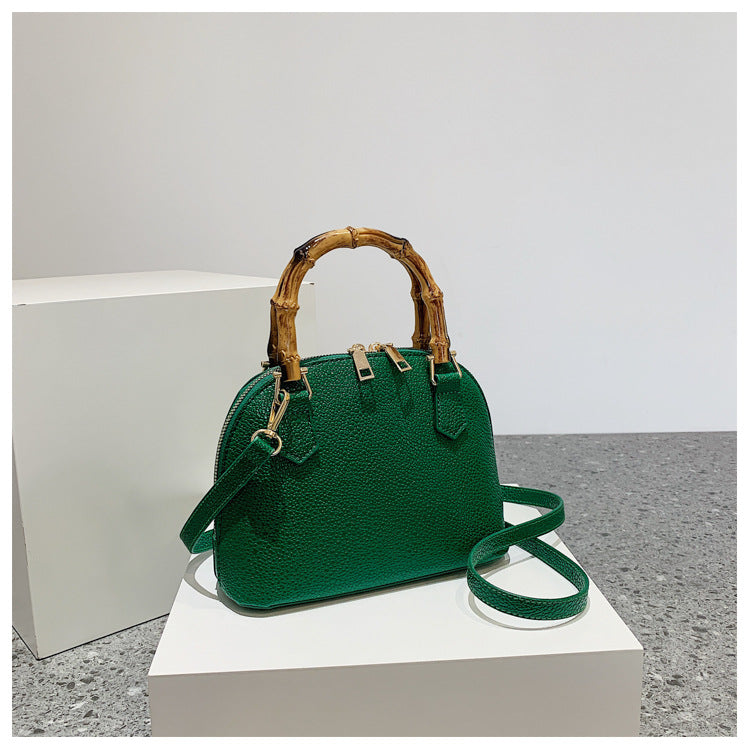 XAKXX 2025 on the new texture lychee pattern popular shell bag fashion bamboo handbag Internet celebrity Popular style shoulder oblique span bag