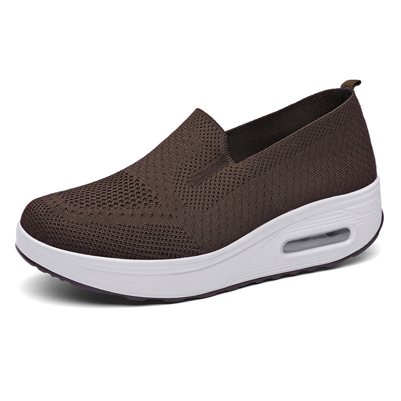 xakxx Women's Shoes Autumn Solid Color Breathable Flyknit Shoes Slip-on Women's Sneaker Socks Cross-Border Casual Shoes Women