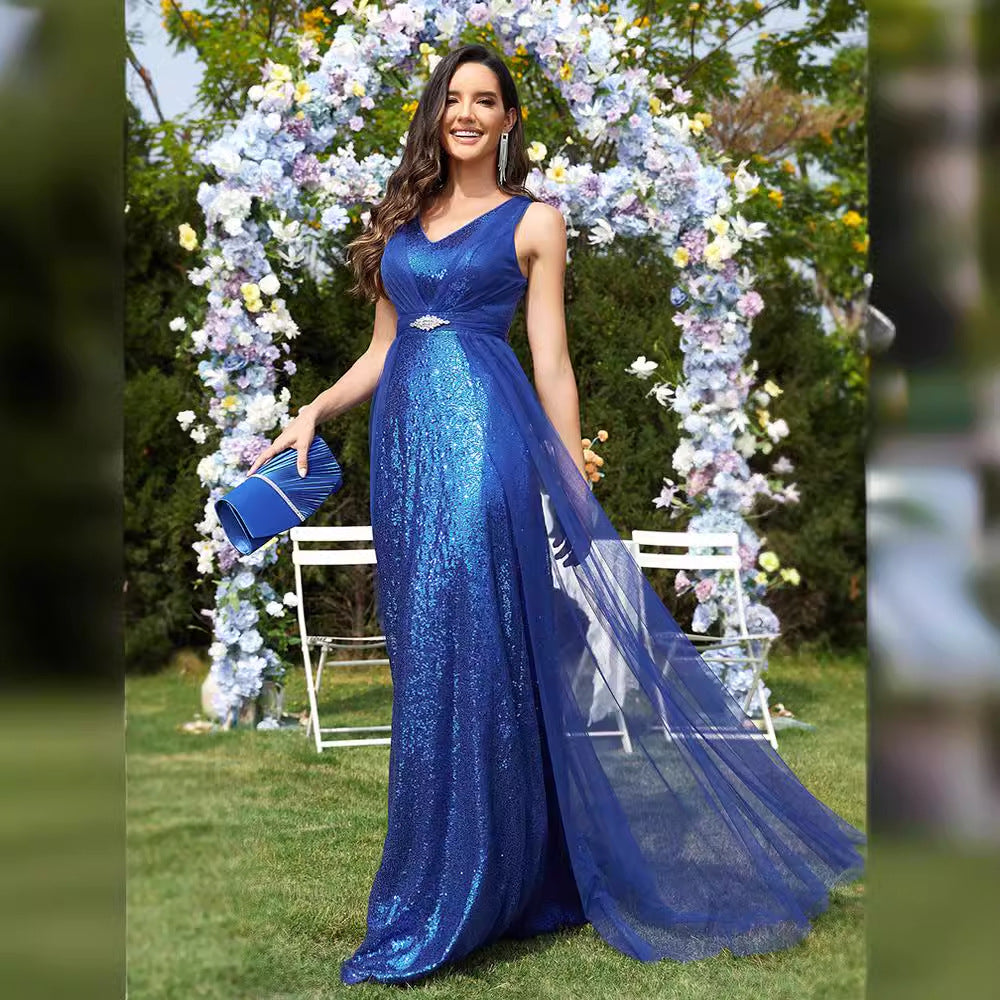 2025 Banquet evening dress women's popular new elegant dignified atmosphere thin host dress dress long dress