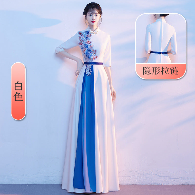 2025 Chorus performance costume women's long dress popular new adult solo stage performance costume conductor choir dress