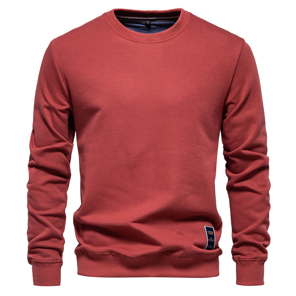XAKXX 2025 popular autumn new Popularan size casual sweater Popular trade men's loose solid color round neck pullover trendy men's pullover