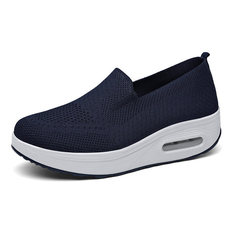 xakxx Women's Shoes Autumn Solid Color Breathable Flyknit Shoes Slip-on Women's Sneaker Socks Cross-Border Casual Shoes Women
