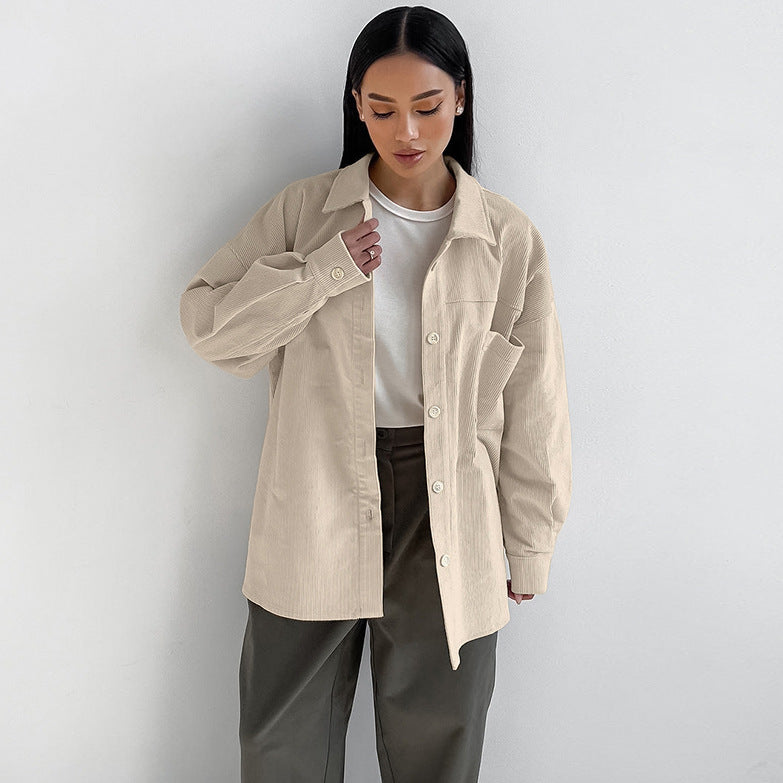 XAKXX 2025Autumn and winter classic retro style loose minimalist lapel long-sleeved shirt popular 2025 new versatile casual shirt women