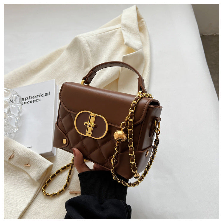 XAKXX 2025 fashion New new portable box small bag Popular style personalized texture chain single shoulder oblique span bags