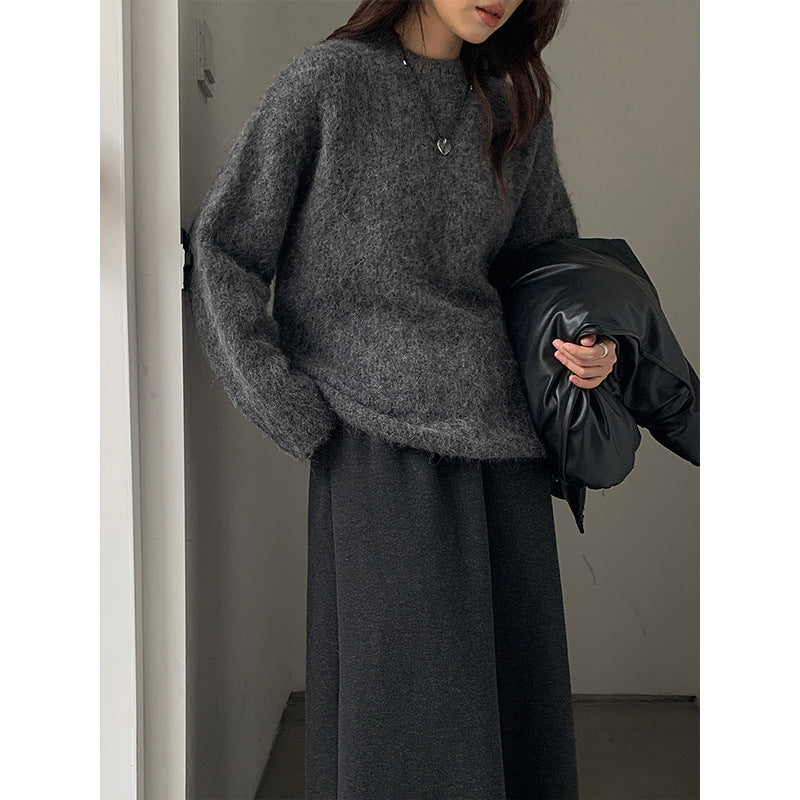 2025 camel wool soft waxy pullover sweater popular winter new Korean version minimalist long-sleeved top women's M9253A