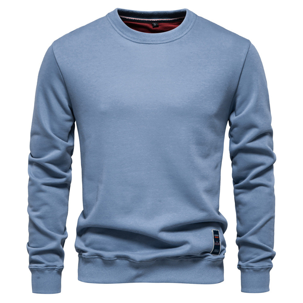 XAKXX 2025 popular autumn new Popularan size casual sweater Popular trade men's loose solid color round neck pullover trendy men's pullover
