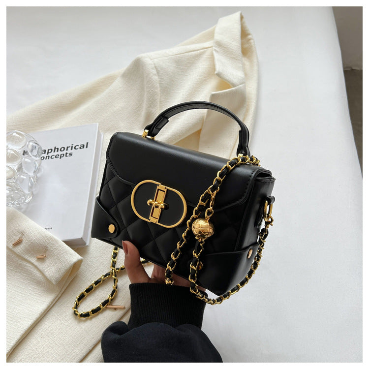 XAKXX 2025 fashion New new portable box small bag Popular style personalized texture chain single shoulder oblique span bags