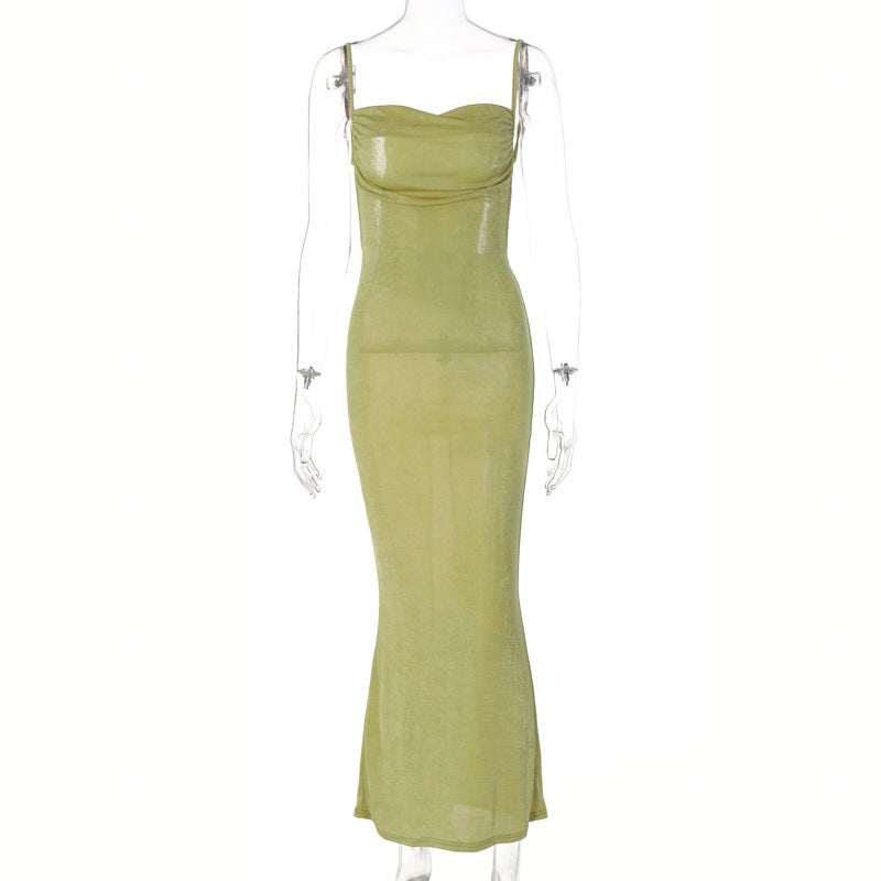 XAKXX Summer 2025 sexy women's skirts, backless slim trendy women's suspender skirts, 2025 trade Africa hot-selling high-grade dresses