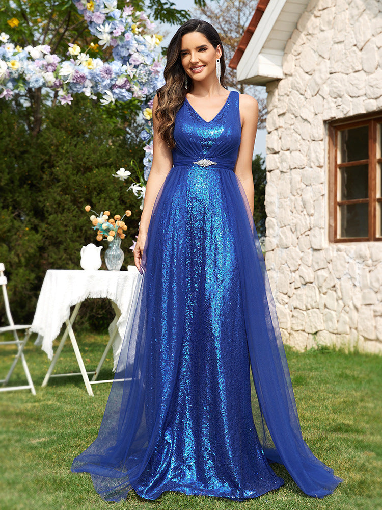 2025 Banquet evening dress women's popular new elegant dignified atmosphere thin host dress dress long dress
