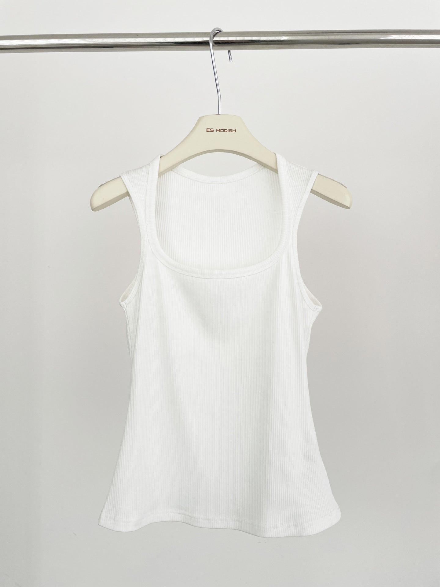 2025 ES MODISH spring new product designer self-kept model with square collar waist and thin temperament vest for girls