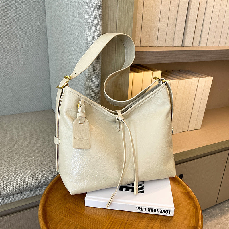 Tote bag popular new soft leather bag retro style handbag large capacity messenger bag casual versatile shoulder bag