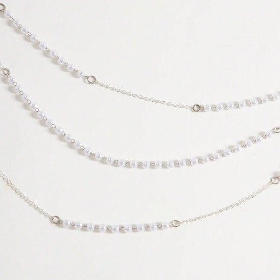 4580 New popular women's pearl beads with metal chain waist chain belt versatile fashion jewelry accessories