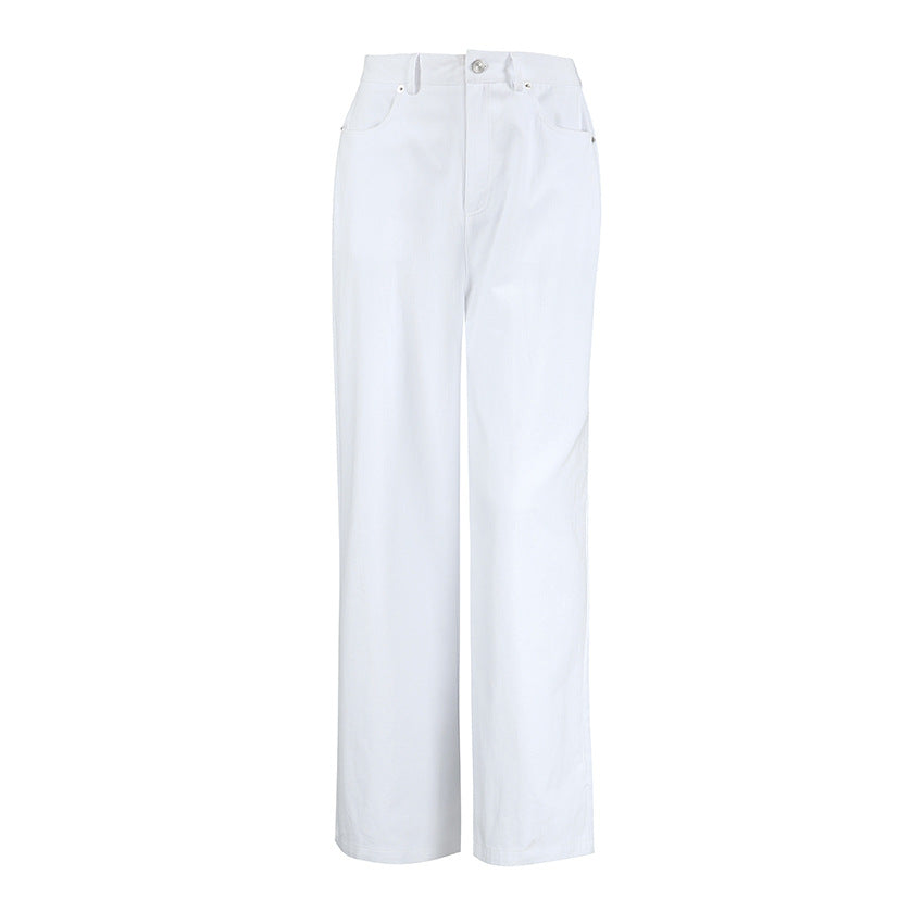 XAKXX American high street white straight versatile mopping casual trousers New 2025 autumn and winter fashion new trousers