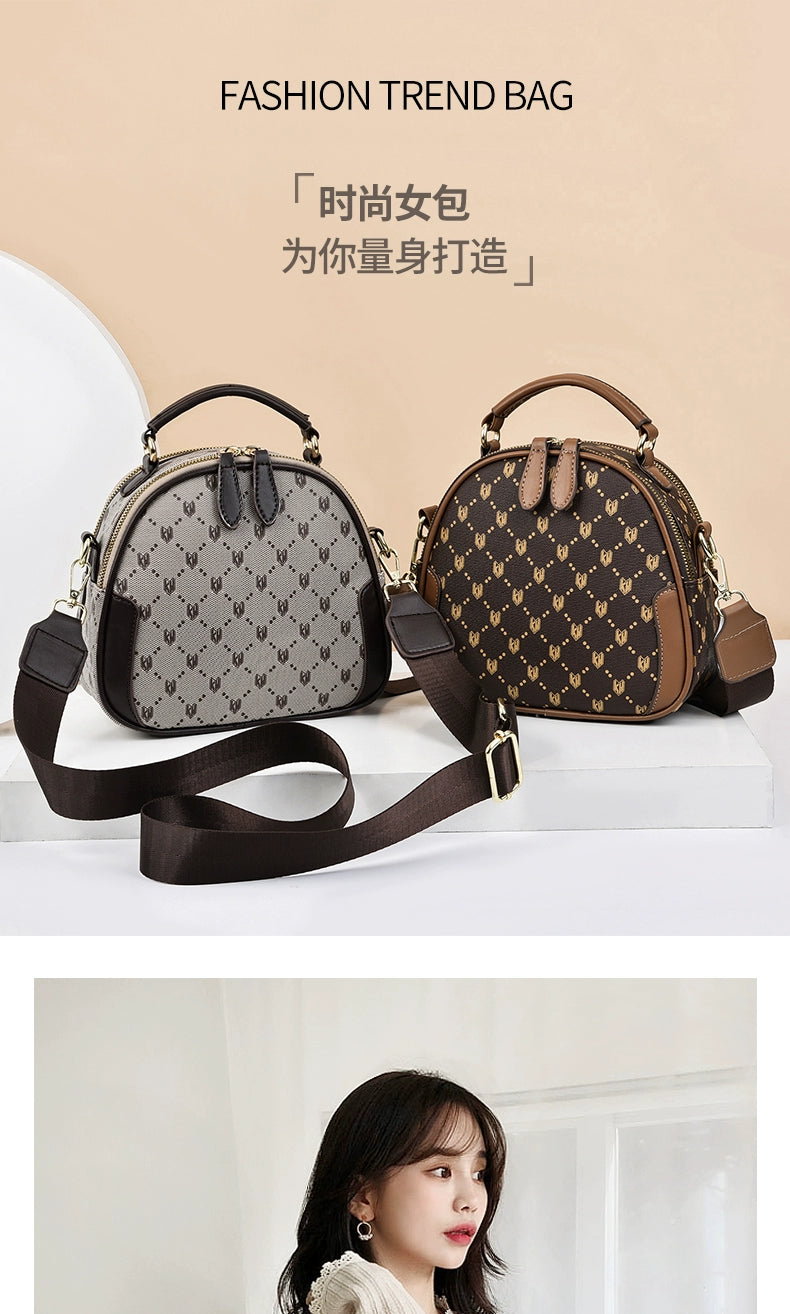 Bag women 2022 new trendy fashion high sense oblique span shoulder bag versatile light luxury portable small round bag women