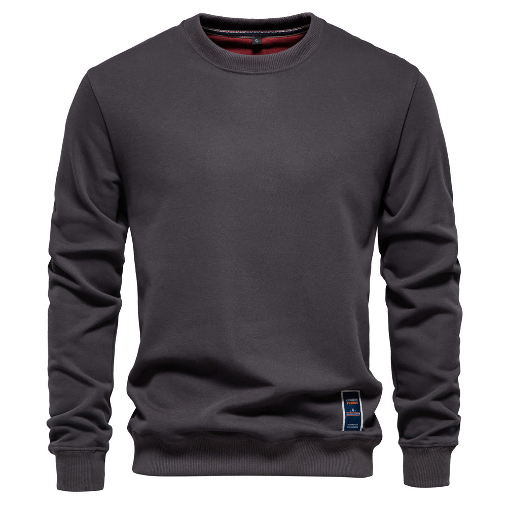 XAKXX 2025 popular autumn new Popularan size casual sweater Popular trade men's loose solid color round neck pullover trendy men's pullover