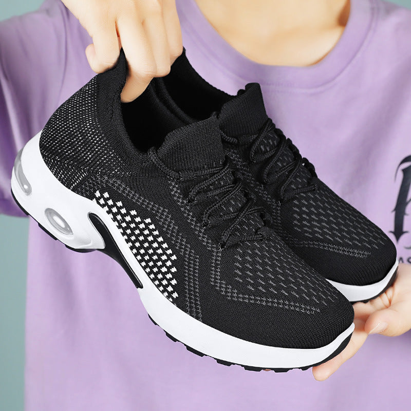 xakxx Women's Shoes Summer Shoes Cross-Border Temu Women's Shoes Wholesale Flyknit Breathable Casual Shoes Air Cushion Sneaker