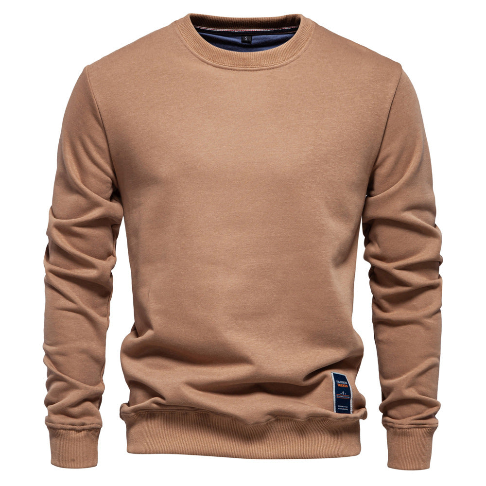 XAKXX 2025 popular autumn new Popularan size casual sweater Popular trade men's loose solid color round neck pullover trendy men's pullover