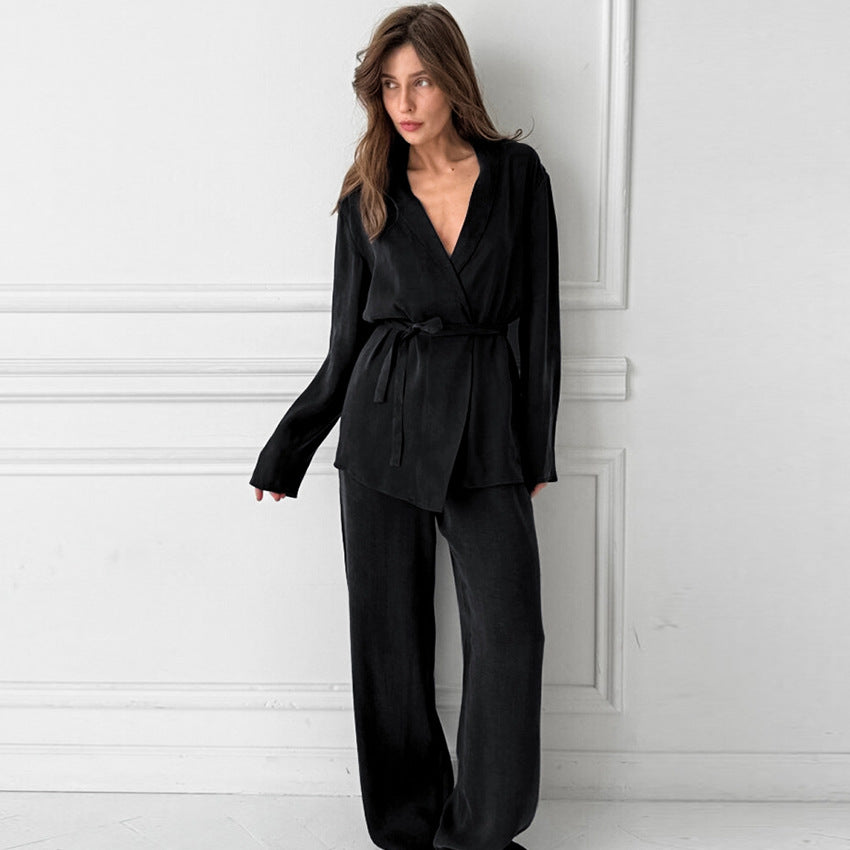 XAKXX 20252025 loose design belt lazy style fashion casual suit popular autumn and winter new niche two-piece women