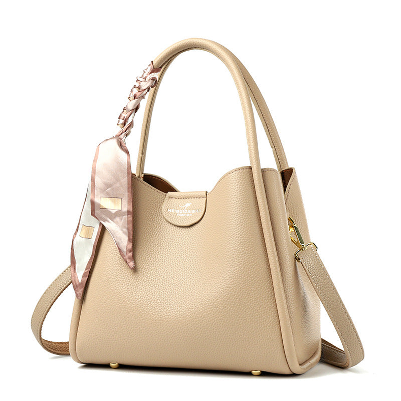 Bag Women's popular Autumn New High-end Trend Silk Scarf Handbag Korean Commuter Versatile Popular Bucket Bag